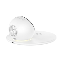 Draadloze Oplader Haan Voor Slaapkamer Bed Wekker Draadloos Oplaadstation Met Witte Ruis Bt Speaker Digitale Klok