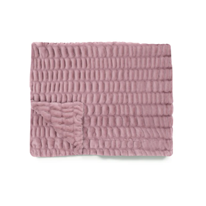 بطانية أرنب فقاعية مخططة مقلمة من الفرو الصناعي قابلة للانعكاس من جانب مزدوج دافئ سميك جي إس إم - Product Image 1