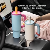 Gobelet personnalisé de 40 oz en acier inoxydable 304 avec poignée, tasse de voiture, gobelet à double paroi isolé sous vide, portable en extérieur, couleur macaron