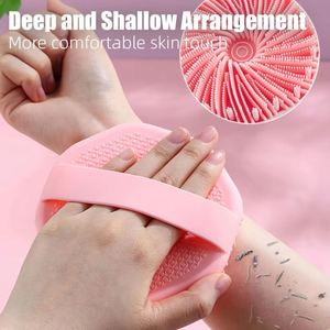 1pc Durable Eco-Friendly Soft Silicone Exfoliating Body Cleansing <b>Brush</b> <b>Shower</b> Scrubber with Gentle Massage for Bath - Product Image 5
