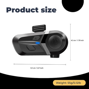 سماعة بلوتوث 5.3 للدراجات النارية، سماعة أذن للخوذة، نظام اتصال للدراجات النارية - Product Image 4