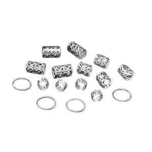 Accesorios para Peinar el Cabello, Anillos de Aleación para Trenzar y Dijes Decorativos, Unisex, Uso Diario, Modernos, Juego de 80 Piezas - Product Image 2