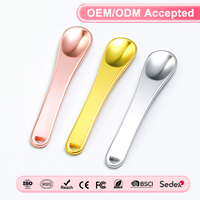 Mini spatules en métal de luxe en aluminium noir et or de 60mm pour le maquillage