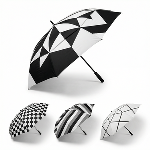 Parapluie de golf personnalisé grand format à ouverture automatique, double toit, imperméable et coupe-vent, avec logo - Product Image 3