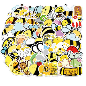 <span class=keywords><strong>Impression</strong></span> de logo autocollant personnalisé autocollant découpé étanche autocollants colorés étiquette d'abeille pour décorer - Product Image 1