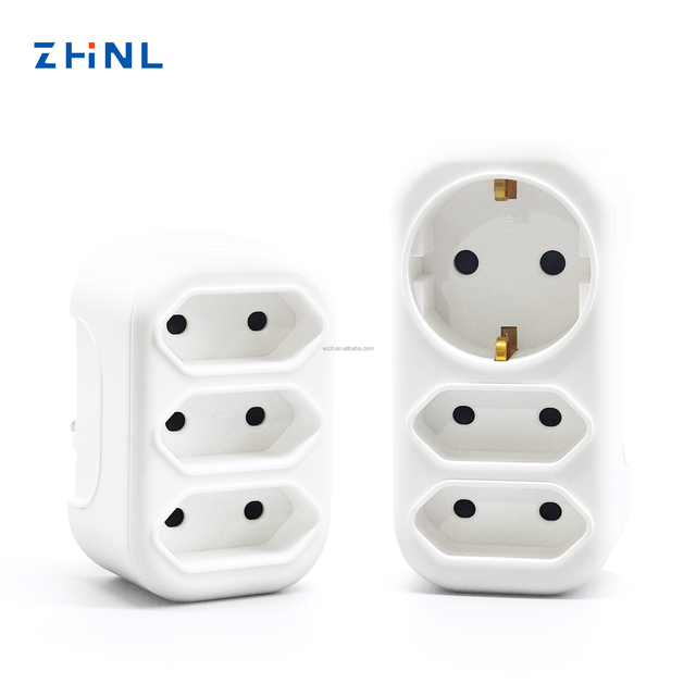 10A 16A 250V EU Socket Adapter 2 Pin French German Electrical 3 Outlet Switch Safety Protection Plug Socket Adapter