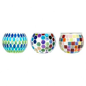 Home Decoration Handmade Romantic Hot Sale Mosaic <b>Glass</b> Tea Light Candle Holder <b>Jars</b> for Bars Wedding - Product Image 4