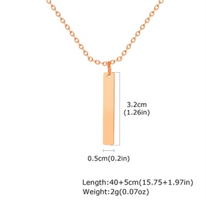 Handmade Personalized Women Jewelry Engraving Available Round Charm Bar <b>Necklace</b> with Metal Tags - Product Image 5