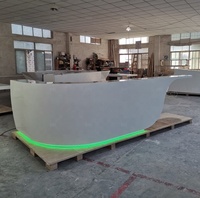 Comptoir de salle de sport Design de luxe sur mesure, lumière Led, Surface solide, blanc