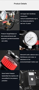 新型設計 4kW 5馬力 潤滑式一体型スクリューエアコンプレッサー エアエンド付き 8Bar 10Bar 270Lタンク PM VSD 単相/三相 - Product Image 5