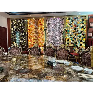 Sang trọng đá Onyx tấm màu xanh Agate tấm mờ Backlit đá quý bán đá quý - Product Image 1