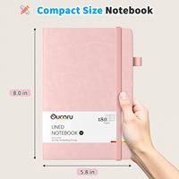 Cuaderno de Notas con Forro Oucaru, Paquete de 4, 180 Páginas, A5, Papel Grueso de 100 GSM, Diario Pequeño para Mujeres, Hombres, Trabajo, Negocios, Escuela