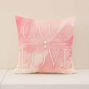 Popular Design Pink Tulip <strong>Letter</strong> Printed Throw Pillowcase Decorative <strong>Cushion</strong> Cover for Indoor Home Sofa - Product Image 2