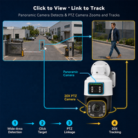 Caméra IP PTZ extérieure G.Craftsman GR-PM3DX20D-M8G 8MP POE avec double capteur 4MP, objectif 2,8 mm et zoom optique 20X double objectif