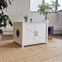 Grande armoire d'intérieur en bois pour litière cachée pour chat