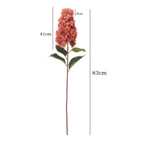 Bunga Hydrangea Buatan dari Kain Sutra Tiruan yang Realistis untuk Dekorasi Rumah Mewah di Hari Valentine, Thanksgiving, Warna Musim Gugur