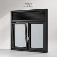 Fenêtre moderne en alliage d'aluminium à ouverture oscillo-battante avec volet électrique, ventilation intelligente, vitres certifiées pour villa