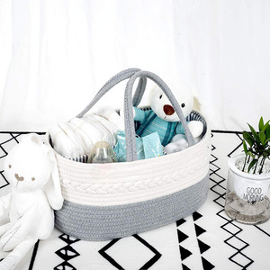 Sac fourre-tout élégant en toile de coton, organiseur de couches pour bébé, panier de <span class=keywords><strong>rangement</strong></span> portable pour la crèche, <span class=keywords><strong>rangement</strong></span> organisé pour couches - Product Image 3