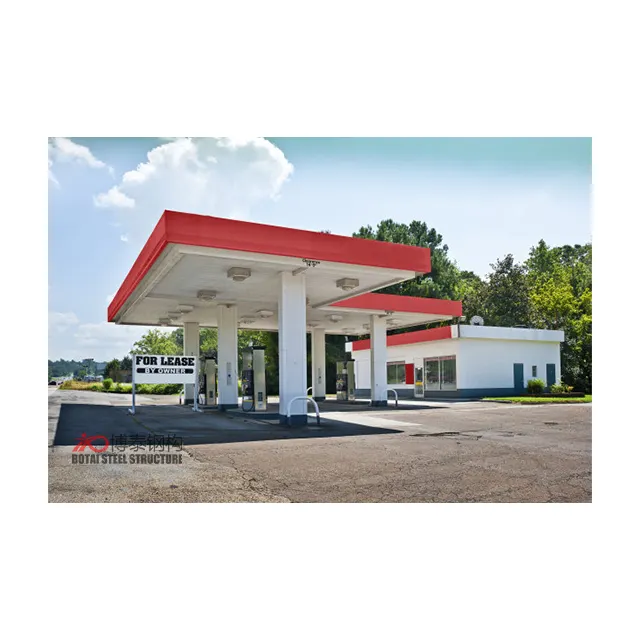 Design Steel Frame Gas Station Canopy Design For Sale