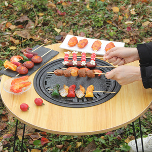 Tùy Chỉnh Ngoài Trời Bảng Với Than Bbq Lưới Tản Nhiệt Di Động Cắm Trại Bằng Gỗ Gấp Dã Ngoại Bảng - Product Image 2