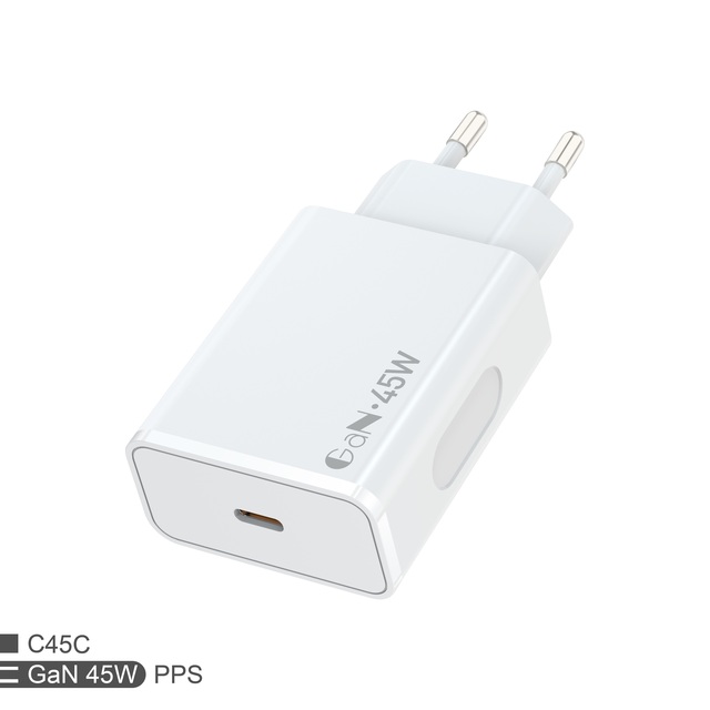 Free Sample NEEXXT C45C EU Portable GaN PD 45W Fireproof Power Adapter Type-C Wall Charger PPS Fast Charging Mobile Phone Tablet