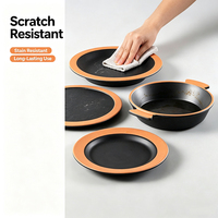 Assiette ronde en mélamine à motif uni, style coréen, design minimaliste, non toxique, sous glaçure, pour barbecue, plats occidentaux, plat peu profond