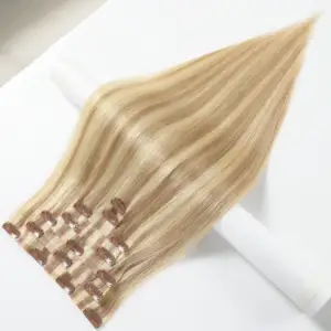 Elite usine fournisseur brut indien 100% cheveux humains invisible clip ins vierge pu sans couture clip dans les extensions de cheveux