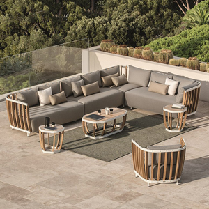 Ensemble de canapés d'extérieur modernes de luxe en teck pour patio, jardin, villa, terrasse, hôtel, modèle Lt-gs42 - Product Image 1