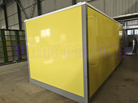 Conteneur de stockage portable préfabriqué en acier de 16 pieds avec deux portes roulantes, pliable, empilable et auto-assemblable