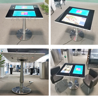 21,5 pulgadas personalizado Android 2K Industrial impermeable Digital carga inalámbrica pago comedor interactivo Mesa inteligente pantalla táctil