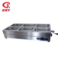 Équipement de cuisson de table GRT-SB6T, chauffe-plats chaud, 6 bacs, bain-marie avec robinet d'eau