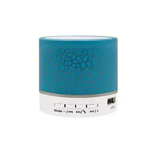 Cracked Mini Speaker With LED Light Colored Flash Handsfree Outdoor Wireless Stereo Speakers FM Radio TF Card USB