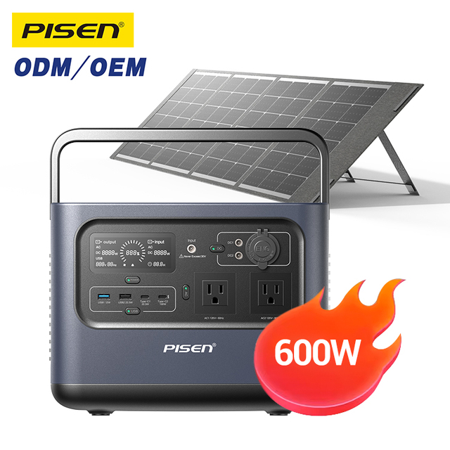 AC 110V 230V Portable Lithium Solar Generator Customized 600wh Portable Power Station for Outdoor Camping Hiking Powerstation
