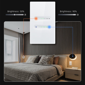 <span class=keywords><strong>Interrupteur</strong></span> intelligent WiFi LangYeao Tuya US avec <span class=keywords><strong>variateur</strong></span> de lumière, panneau tactile en verre coulissant, 150W LED, compatible avec Alexa, Google Home, Yandex Alice, minuterie - Product Image 2
