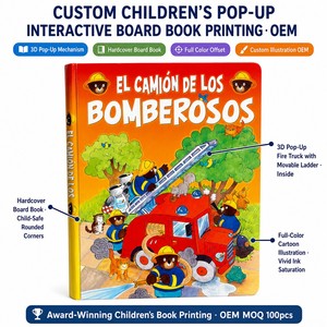 Libro Interattivo per Bambini Personalizzato con <span class=keywords><strong>Camion</strong></span> <span class=keywords><strong>dei</strong></span> <span class=keywords><strong>Pompieri</strong></span> 3D Pop-up in <span class=keywords><strong>Cartone</strong></span>, Copertina Rigida con Alette Sollevabili, Stampa OEM - Product Image 2