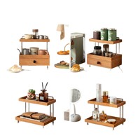 Étagère de rangement multi-niveaux en bambou pour salle de bain, salon, bureau, organisateur en bois naturel écologique