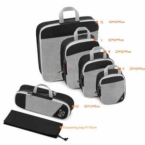 Organisateur de bagages extensible pour voyage, ensemble de 6 pièces, cubes de compression en tissu maillé - Product Image 2