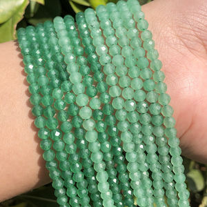 All'ingrosso sfaccettato perline di pietra aventurina verde forma rotonda 2/3/4mm per la creazione di gioielli fai da te - Product Image 1