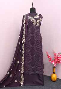 Nuevo diseño de moda Georgette y Santoon Material Pakistani Salwar Suit con Dupatta PARA VENTA DE EXPORTACIÓN - Product Image 5