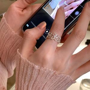 Anillo de Plata de Ley S925 con Diseño de Flor Hueca para Mujer, Estilo Casual Japonés Dulce, Fresco y Moderno, Anillo Personalizado para el Dedo Índice - Product Image 2