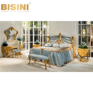 Luxe Style Français Palais Royal Villa Chambre Placage Marqueterie Coiffeuse Ensemble Fabriqué À La Main <span class=keywords><strong>Bleu</strong></span> Tissu <span class=keywords><strong>Commode</strong></span> Chaise Tabouret - Product Image 6