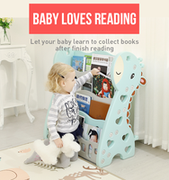 Bibliothèque pliable moderne et armoire de rangement Étagère en plastique avec support réglable Coffre-fort pour enfants pour la maison, le bureau et la chambre à coucher