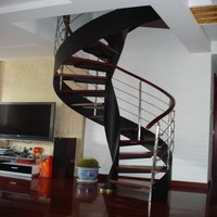 Escaliers en colimaçon en acier et bois minimalistes, économiseurs d'espace, étroits, modernes, pour villa, prix imbattable chez CBMmart