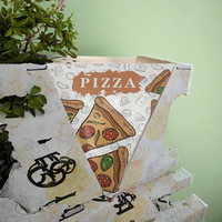 Boîte à pizza triangulaire jetable personnalisée, imperméable, biodégradable, de qualité alimentaire, en carton ondulé pour emporter