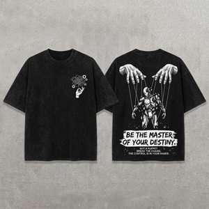 เสื้อยืดโอเวอร์ไซส์ทรงบ็อกซี่ ผ้าคอตตอนหนา 300GSM ซักย้อมสีแบบแอซิดวอช พิมพ์ลายกราฟิก สไตล์สตรีทแวร์ สำหรับผู้ชาย ODM Custom - Product Image 1