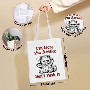 <b>Funny</b> Large Capacity Open Canvas <b>Tote</b> <b>Bag</b> Gag Gift for Women Animal Lover Birthday Christmas Reusable Eco-friendly Grocery <b>Bags</b> - Product Image 4
