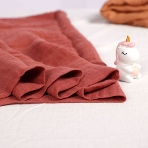 Coperta all'ingrosso del bambino del cotone organico di bambù dei ragazzi del neonato delle ragazze del neonato di colore solido fasciano le coperte della mussola - Product Image 3
