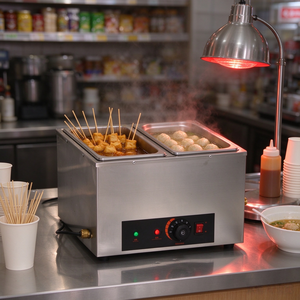 Baño María eléctrico de acero inoxidable para mostrador, con 2 recipientes, calentador de alimentos para restaurantes, buffets y catering. - Product Image 2