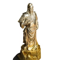 Statue de Guan Gong grandeur nature en laiton avec épée Guandao pour la décoration de temple, maison, entreprise, Feng Shui, tailles personnalisées