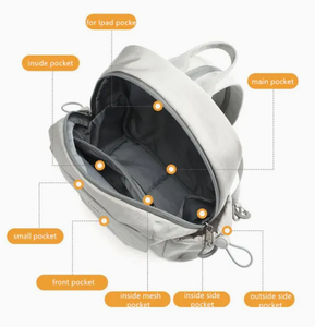 Mini Trọng Lượng Nhẹ Nylon Ba Lô Nhỏ Ngày Gói Cho Phụ Nữ Màu Đen Không Thấm Nước Giản Dị Trường Phong Cách Cô Bé Của Túi - Product Image 3